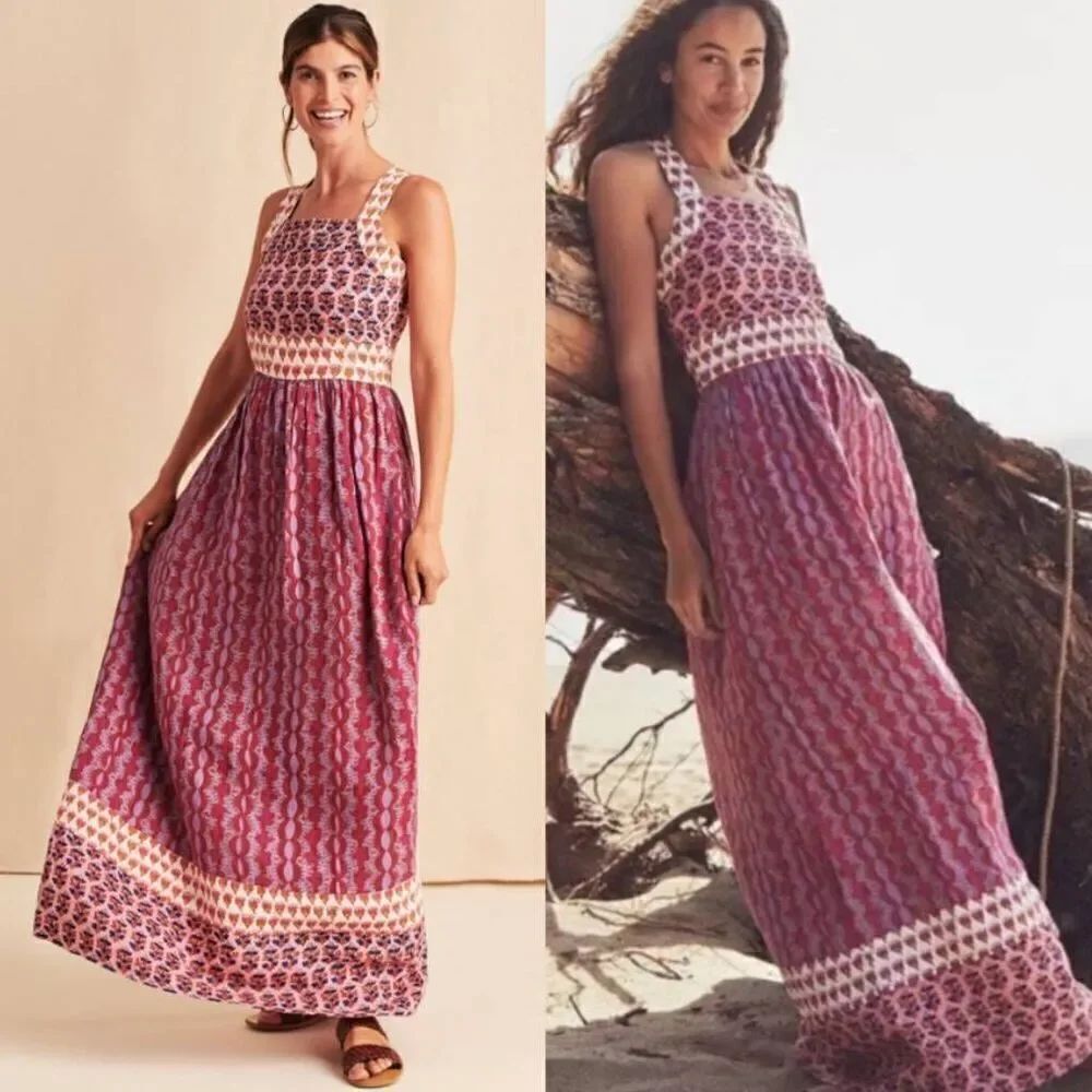 FAHERTY Gracie Dress Bali Bloom Linen XL $298